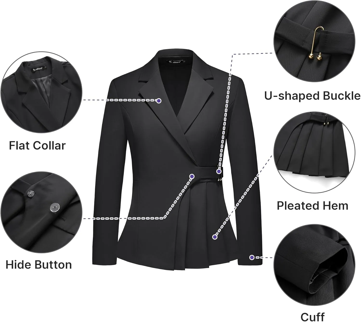 Women's Pants Suit Solid Jacket 2 Piece Set Irregular Blazer Suit Business Casual