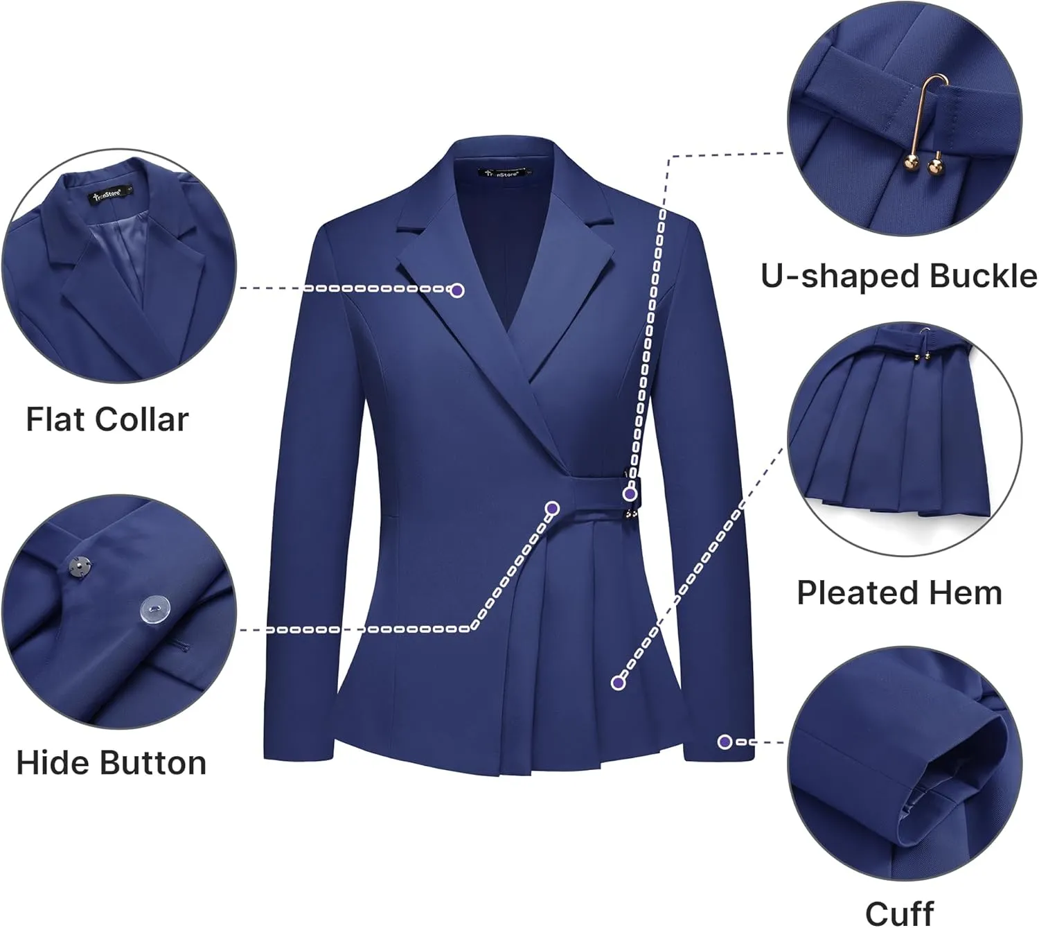 Women's Pants Suit Solid Jacket 2 Piece Set Irregular Blazer Suit Business Casual