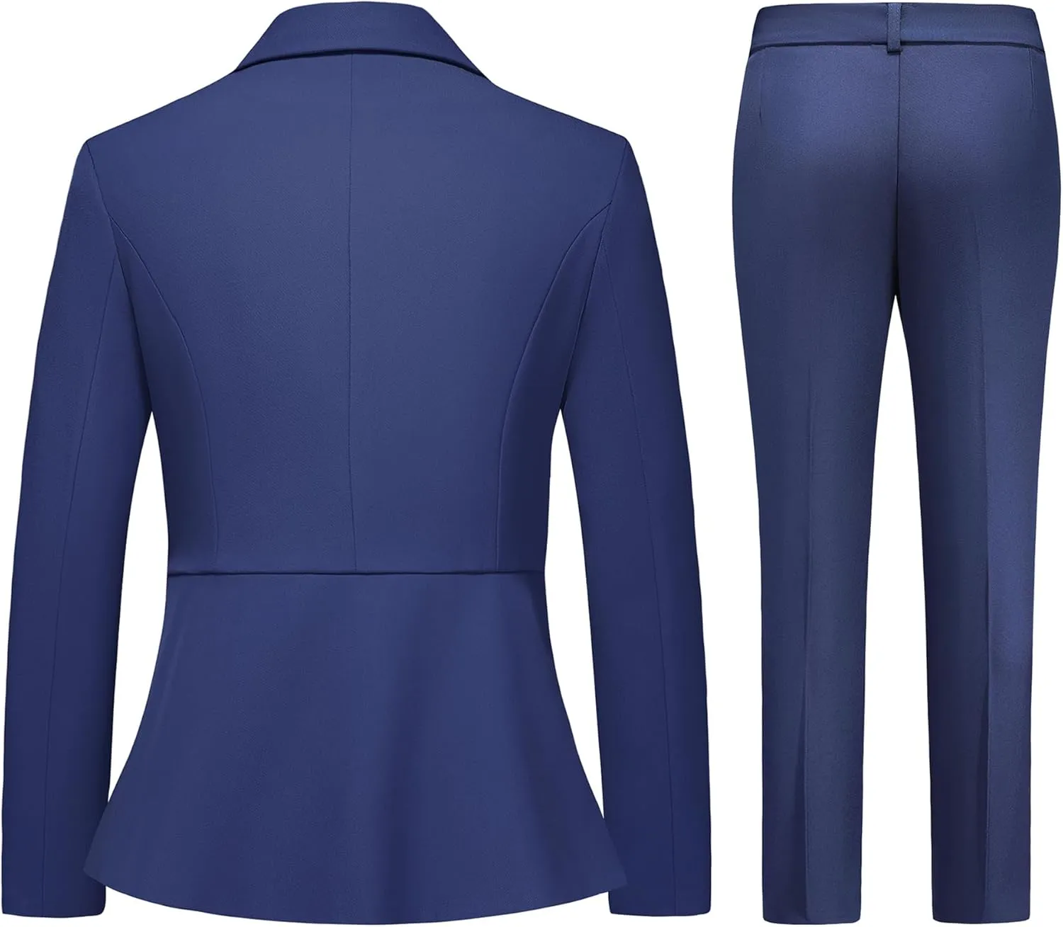 Women's Pants Suit Solid Jacket 2 Piece Set Irregular Blazer Suit Business Casual