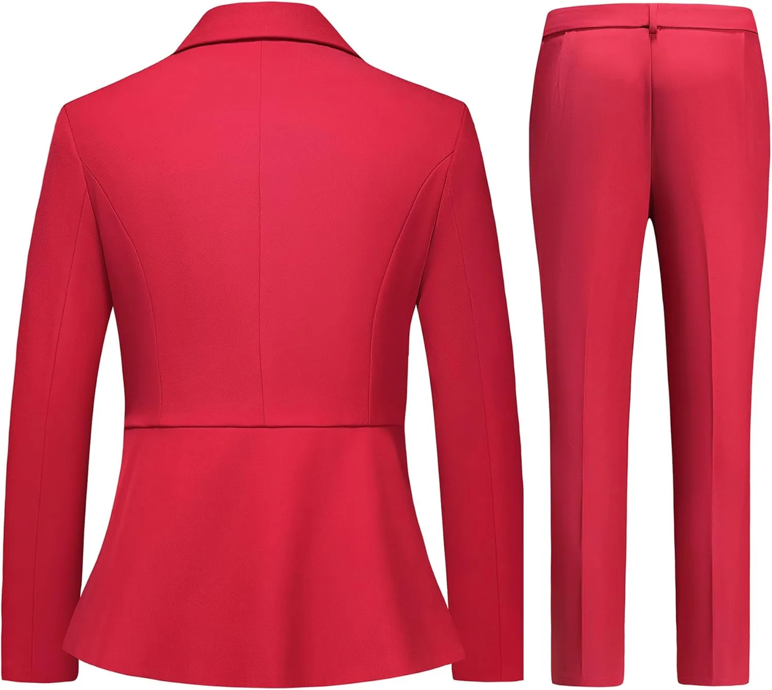 Women's Pants Suit Solid Jacket 2 Piece Set Irregular Blazer Suit Business Casual