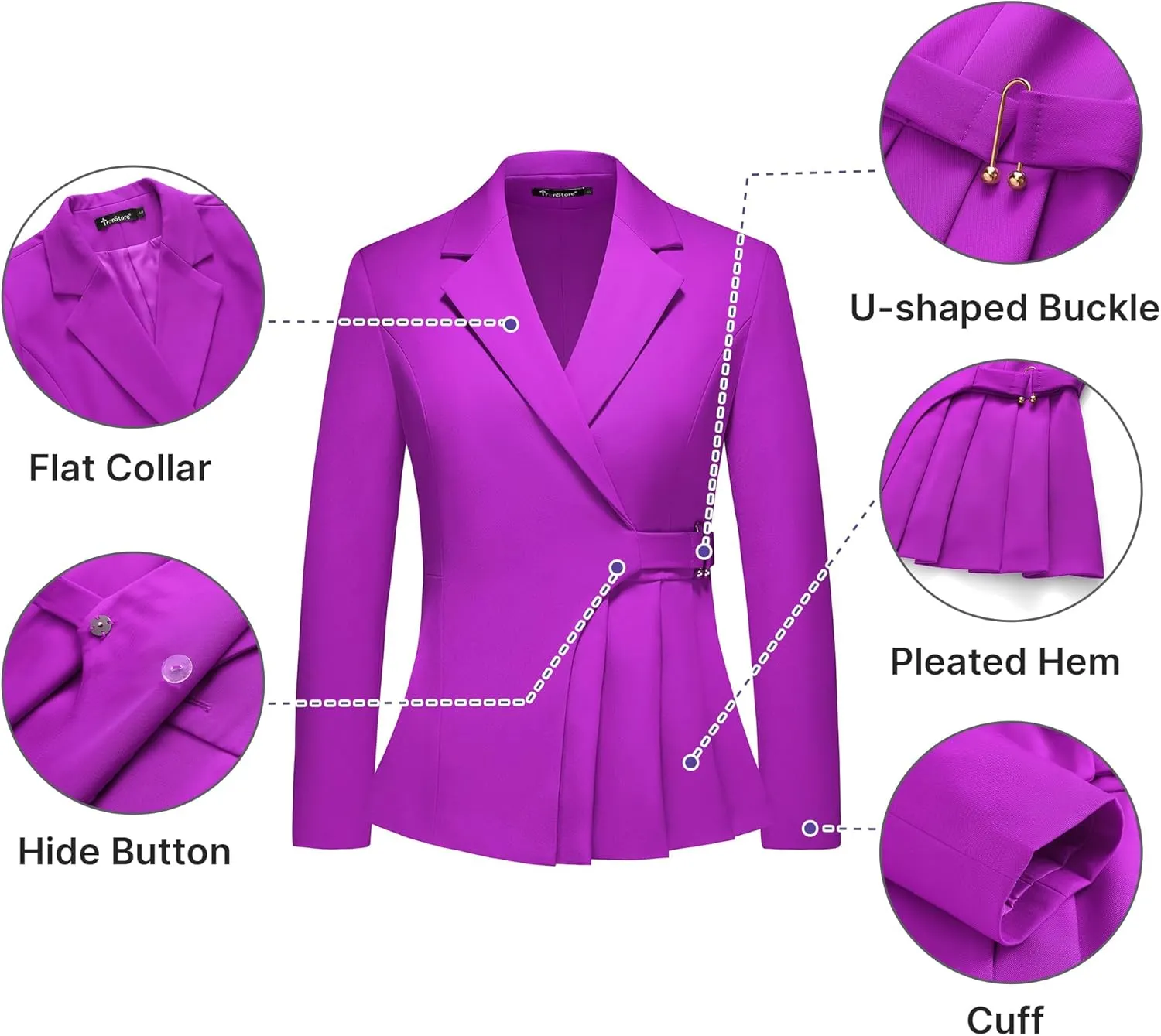 Women's Pants Suit Solid Jacket 2 Piece Set Irregular Blazer Suit Business Casual