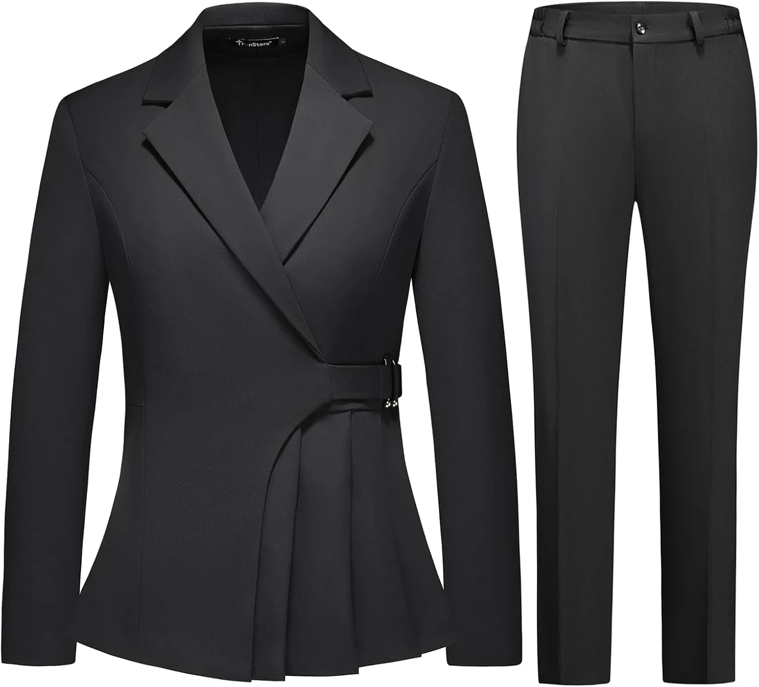 Women's Pants Suit Solid Jacket 2 Piece Set Irregular Blazer Suit Business Casual