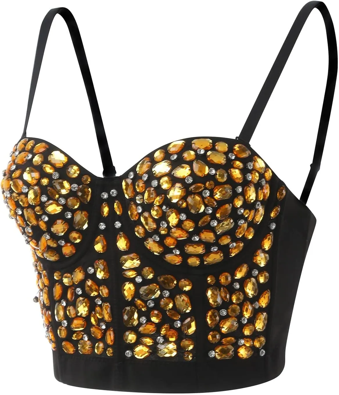 Womens Sleeveless Camisole Summer Bustier Crop Tops Rhinestone Design Casual Club Party Glitter Corset Top