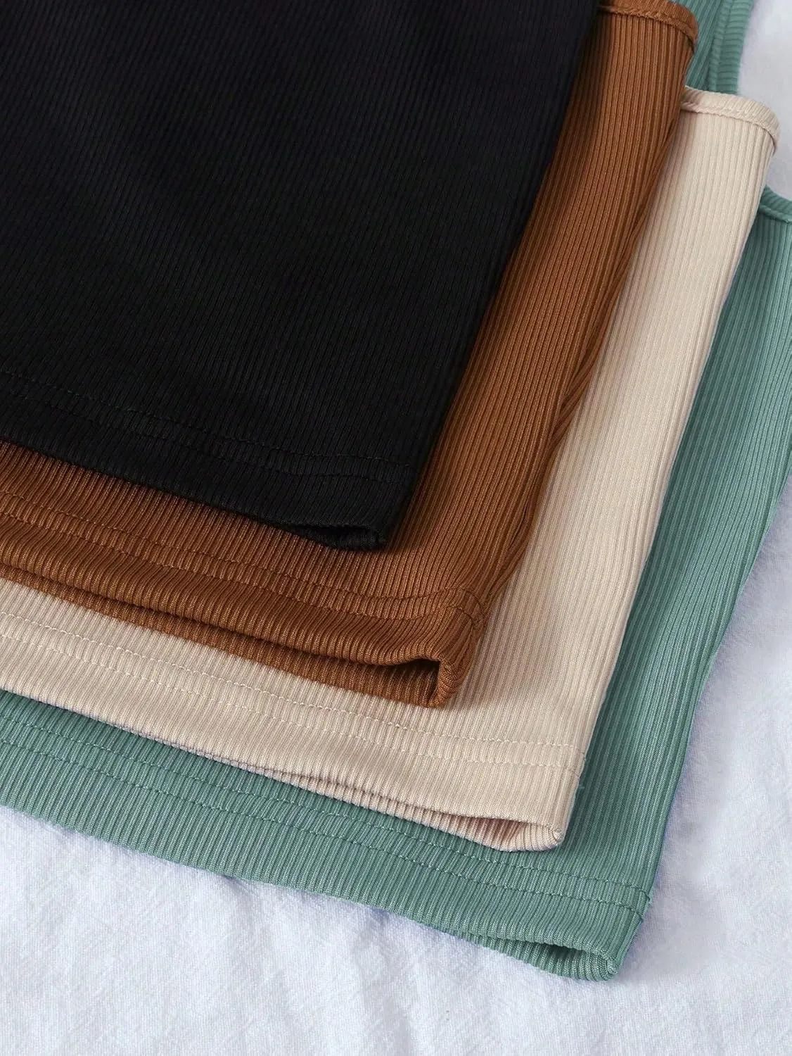 Womens Sleeveless Camisole Tank Tops Blouse Rib-Knit Casual Slimming Solid Color Tank Tops