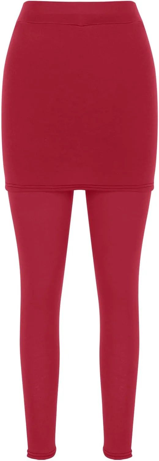 Womens Tennis Skirted Leggings Casual Workout Yoga Pants Golf Skapri with Skirts Activewear Joggers Active Skort