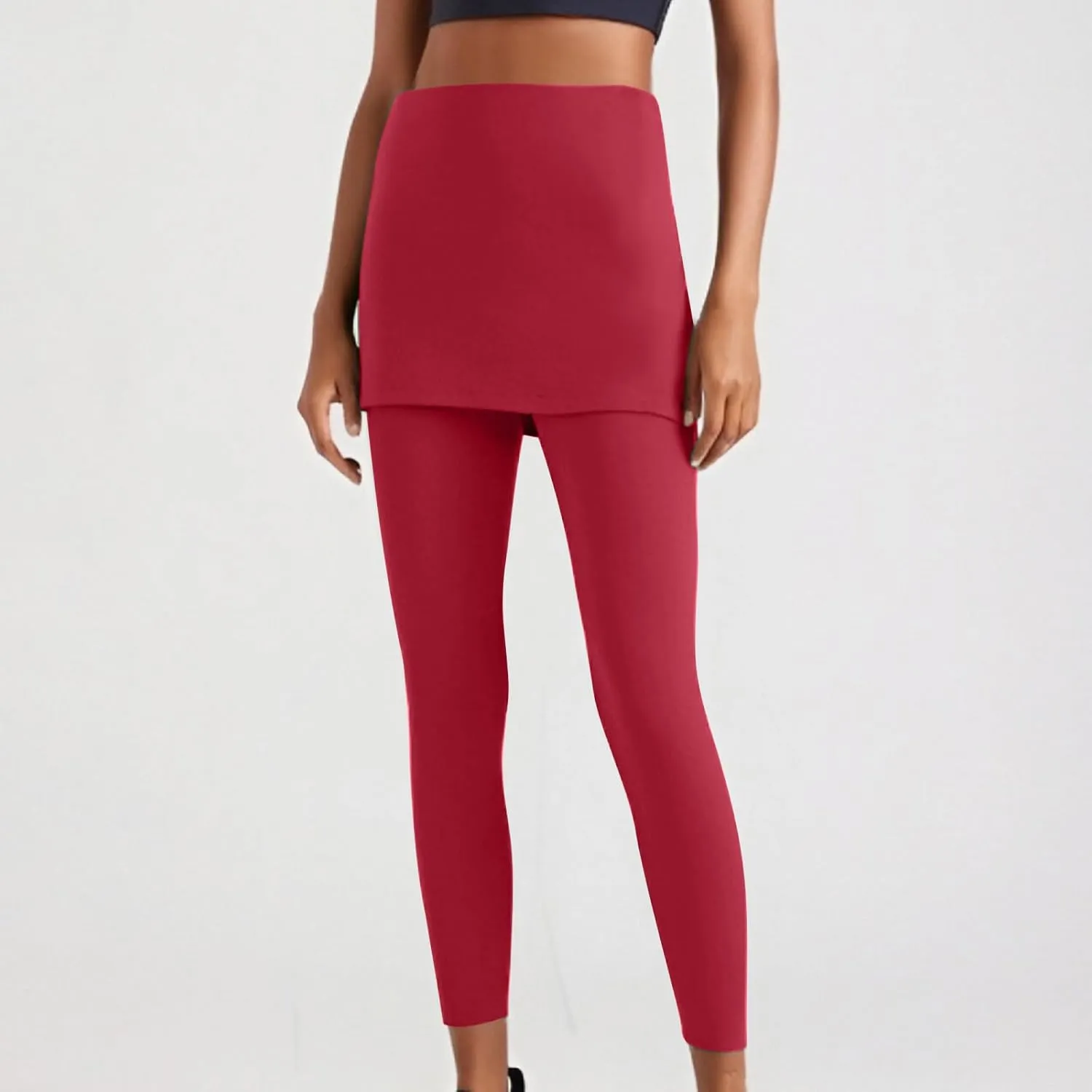 Womens Tennis Skirted Leggings Casual Workout Yoga Pants Golf Skapri with Skirts Activewear Joggers Active Skort