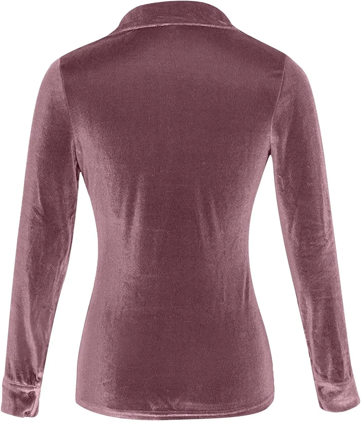 Women's Velvet Button Dwon Shirts Solid Color Lapel Long Sleeved Gold Velvet Shirt Tops Velour T Shirt