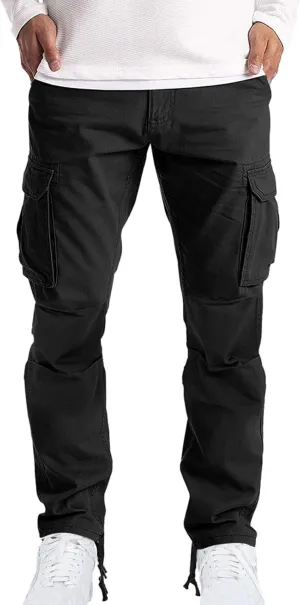 XUNRYAN Cargo Pants Mens Loose Fit Sweatpants Lightweight Joggers Workout Athletic Running Pants Long Trousers Activewear