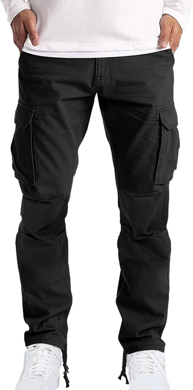 XUNRYAN Cargo Pants Mens Loose Fit Sweatpants Lightweight Joggers Workout Athletic Running Pants Long Trousers Activewear