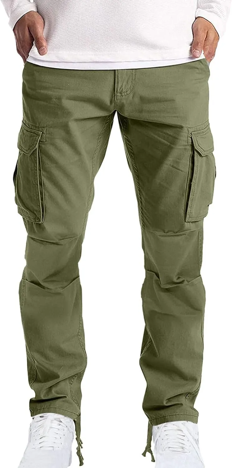 XUNRYAN Cargo Pants Mens Loose Fit Sweatpants Lightweight Joggers Workout Athletic Running Pants Long Trousers Activewear