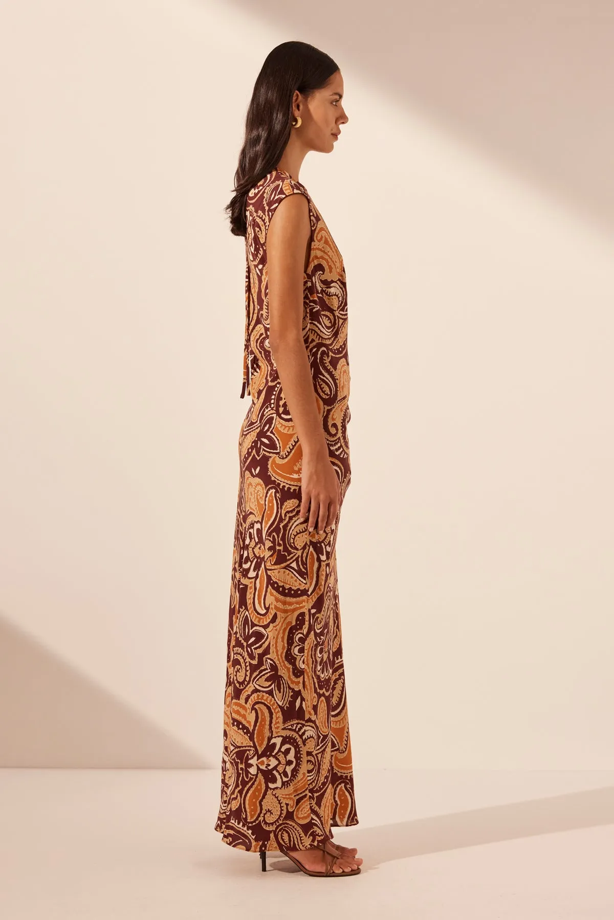 ZAHRA SILK SIDE SPLIT MAXI DRESS