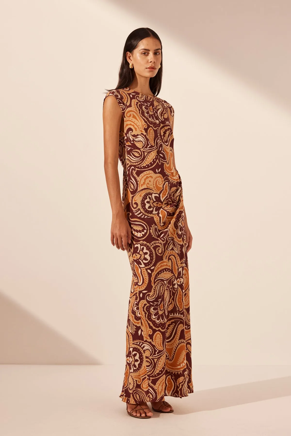 ZAHRA SILK SIDE SPLIT MAXI DRESS
