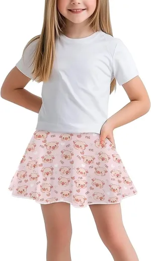 ZFRXIGN Gym Workout Skorts for Girls 5-14 High Waist Running Skirt Inner Shorts with Pocket Activewear